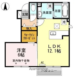 CASA ALPS(カーサアルプス)【1階】の間取り