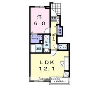 カーサ・レクエルドD【1階】の間取り