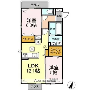 パルティール【1階】の間取り