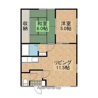 合田アパート【2階右号室】の間取り
