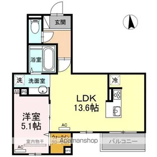 リバーフロント羽衣【2階】の間取り