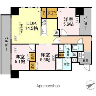 サンジョイアゼロ【3階】の間取り