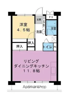 ビレッジハウス南清水タワー1号棟【3階】の間取り