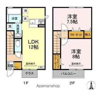 福島県郡山市菜根2丁目【テラスハウス】の間取り