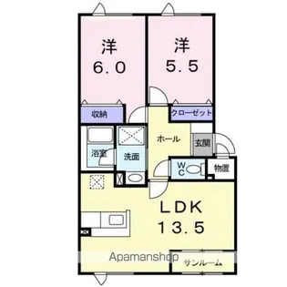 エルレーヴ大川【2階】の間取り
