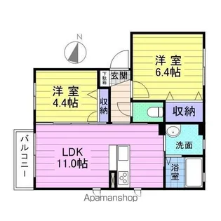 クレアーレ・スズキC【102号室】の間取り