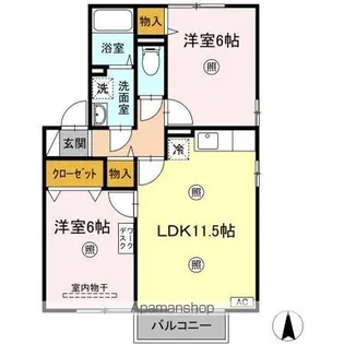 ハピネス白根 ABC【2階】の間取り