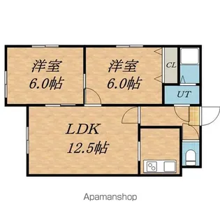 グランメール北34条【2階】の間取り