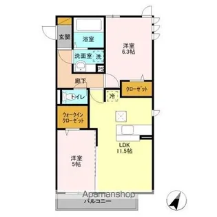 グランフェリシア【1階】の間取り