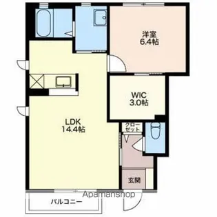 クレドール三輪【1階】の間取り