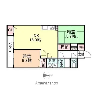 モンセーヌ堀川【2階】の間取り