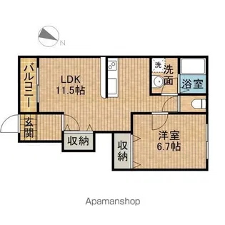 ヴァンベール【1階】の間取り
