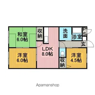ヴィラ橋本東【203号室】の間取り