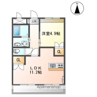 WISTERIA 六条 Ⅰ【2階】の間取り