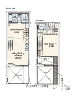 カスタリア初台Ⅱ【1階】の間取り