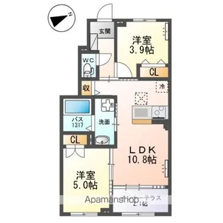 ヒューベリオン(HYPERION)【1階】の間取り