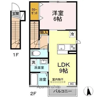 ナチュール向中野【2階】の間取り