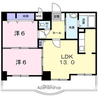 ライトリバー参番館【5階】の間取り