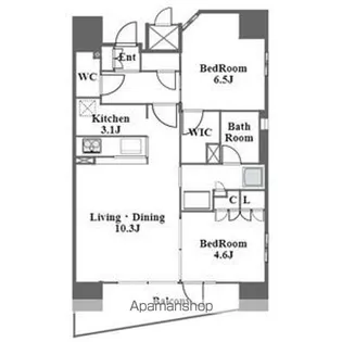 ラ・ヴィータ葵【13階】の間取り