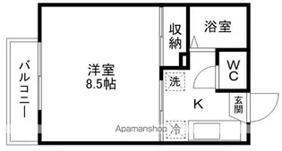 エミナ広瀬川B【106号室】の間取り