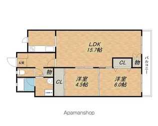 シャルマンコーポ第3瀬田【411号室】の間取り