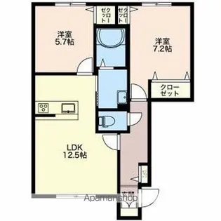 マストタウン下門前D【1階】の間取り