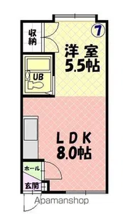 シャルム川端【107号室】の間取り