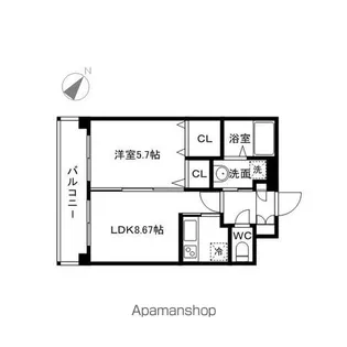レジディア高宮【5階】の間取り