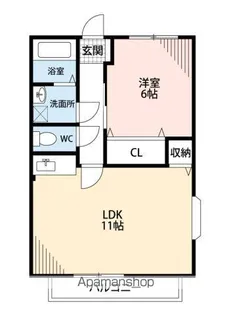 パインコート依井B棟【112号室号室】の間取り