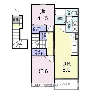 シャンティ南小田【2階】の間取り