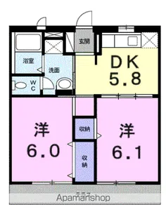 エルディム小栗【101号室】の間取り