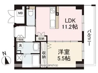 グリンアイル仏生山【606号室】の間取り