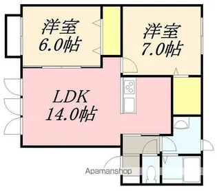 ペアコート七重浜【201号室】の間取り
