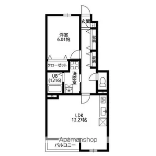 アンプルールリーブル高柳【1階】の間取り