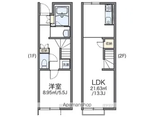 レオネクスト三本松【104号室】の間取り