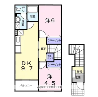 ヴァンクレーヴⅢ・B【2階】の間取り