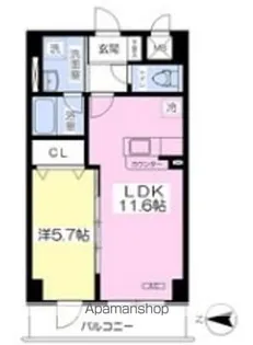 CASA LA VERDE【403号室】の間取り