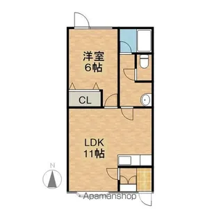 コーポPLANETⅡ【1階】の間取り