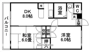 タウンズヤハタ【205号室】の間取り