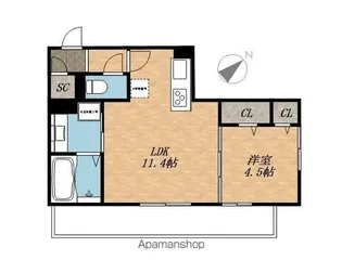 シャルール【1階】の間取り