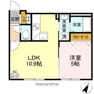 ブリエ・アサヒ【5階】の間取り