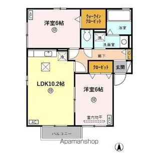 キャロル【1階】の間取り