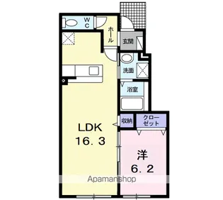 シャルマン・ドミールI【1階】の間取り