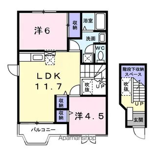 フォンテーヌS Ⅱ【2階】の間取り