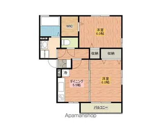 アニマート市野々【101号室】の間取り