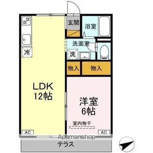 カサベルデ大日【1階】の間取り