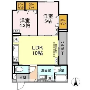 セレスティア北小岩V【2階】の間取り