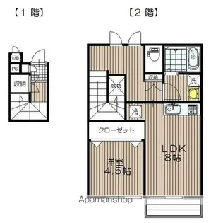 リーコーポ壱番館【2階】の間取り