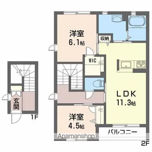 シャーメゾン・ユイナ B棟【B202号室】の間取り