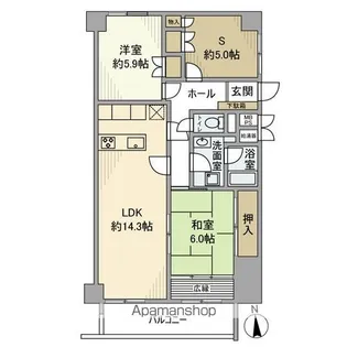星和泉コーポラス【4階】の間取り